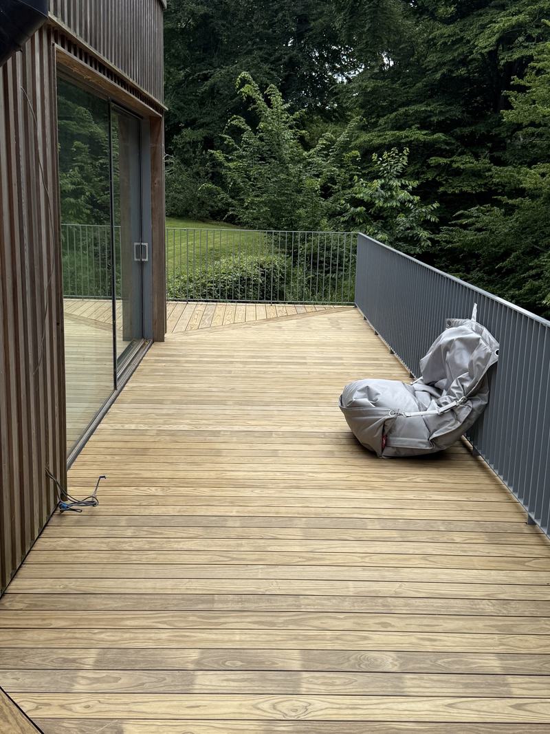 Cedar canopy and deck in Benenden, finished