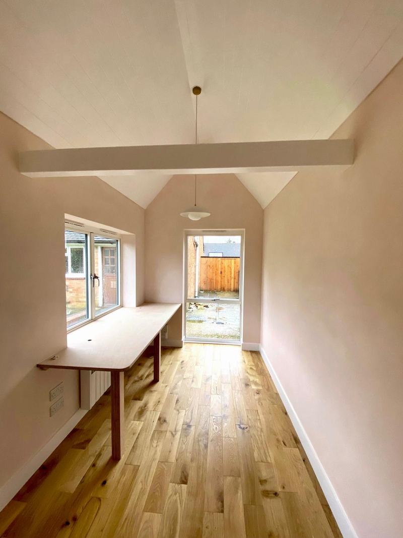 Garage to office and library in Haywards Heath, finished