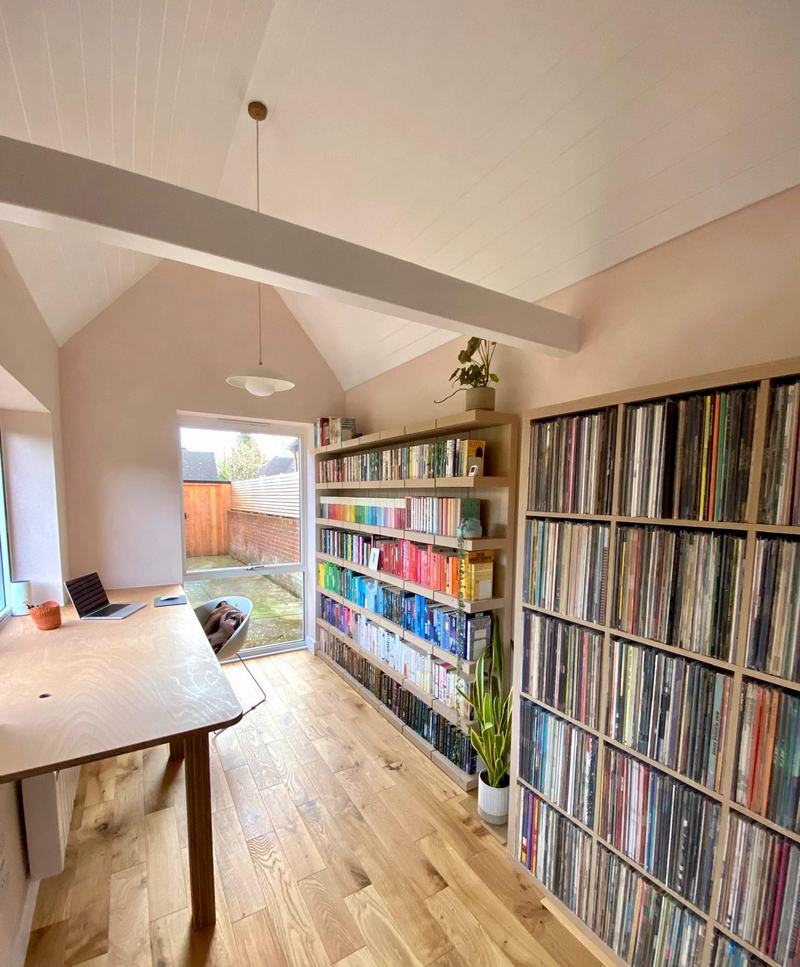Garage to office and library in Haywards Heath, finished