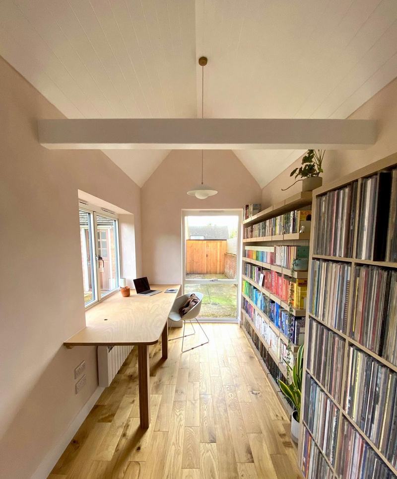 Garage to office and library in Haywards Heath, finished