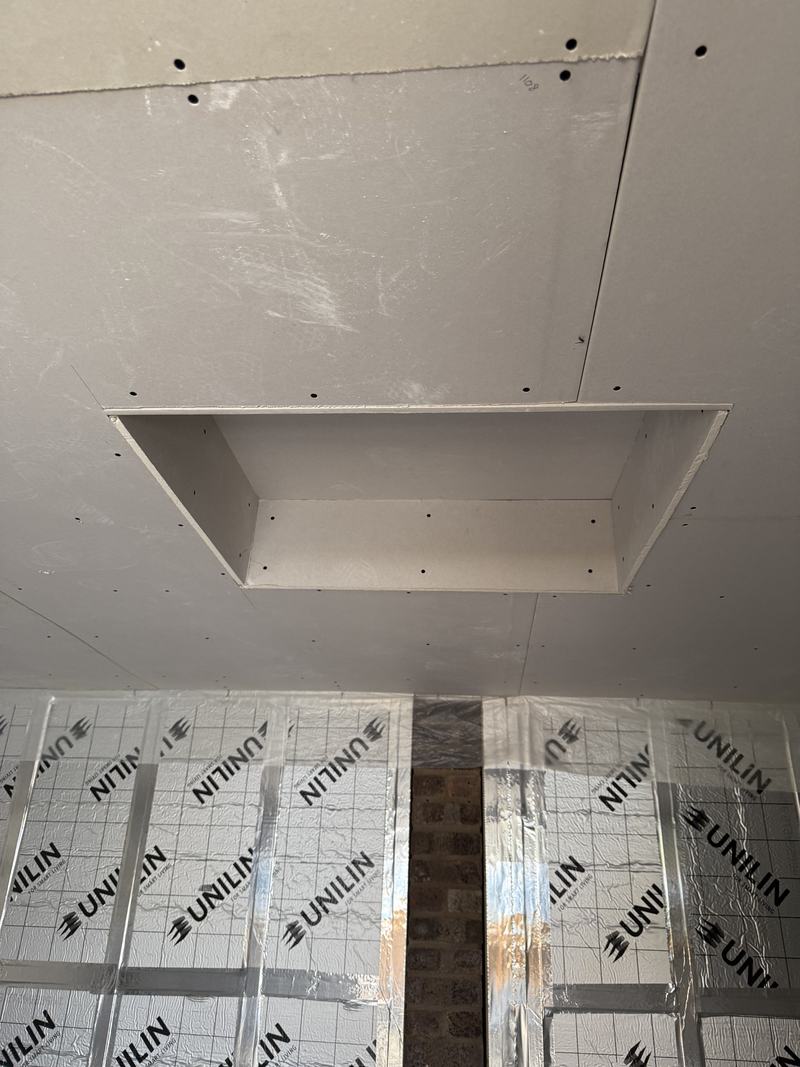 Boarding: Ceiling boarded, with a raised section for extra headroom over the treadmill.